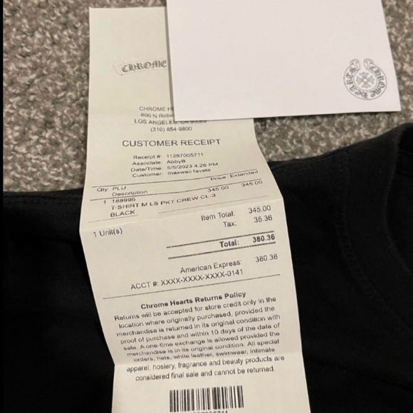 Chrome Hearts Black Tee with Iconic Logo(real authentic) - Picture 4 of 4